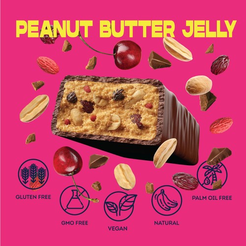 Vive Vegan Chocolate Protein Bars- Peanut Butter Jelly