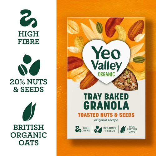 Yeo Valley Organic Tray Baked Granola Toasted Nuts & Seeds
