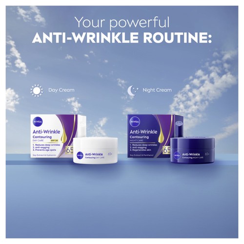 NIVEA Anti-Wrinkle Day Cream + Firming Day Cream 65+ SPF30