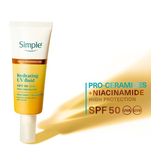 Simple Hydrating UV Face Fluid Moisturiser SPF50