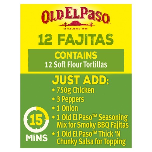 Old El Paso Flour Tortilla Fajita Wraps Family Pack