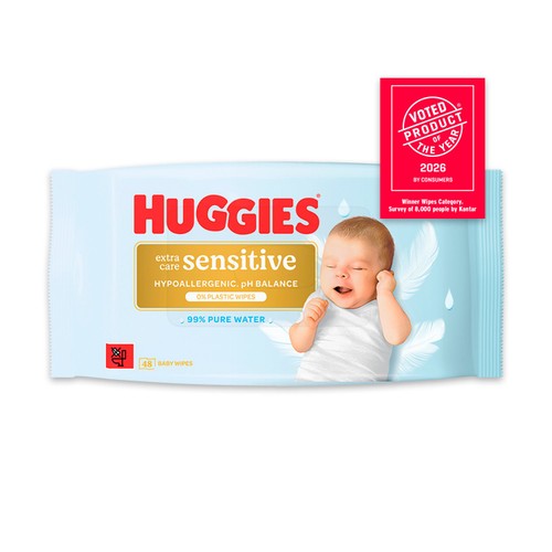Huggies Pure Extra Care Sensitive Baby Wipes Single Pack