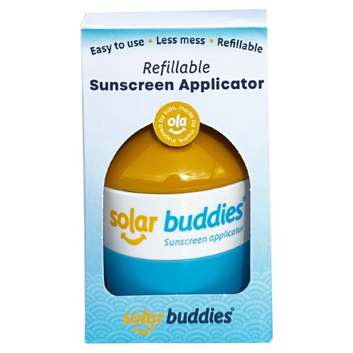 Solar Buddies Refillable Kids Sun Cream Applicator Roll On Sponge Blue