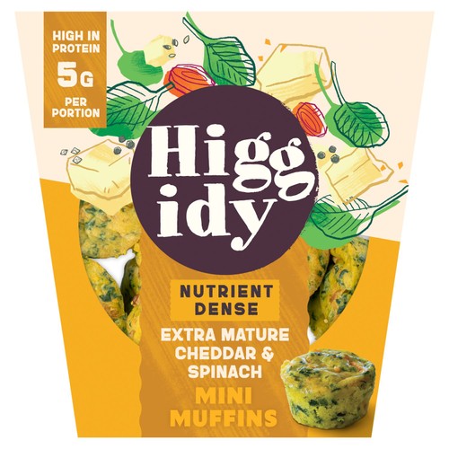 Higgidy Nutrient Dense Extra Mature Cheddar & Spinach Mini Muffins