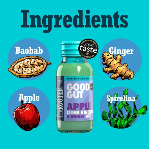 UNROOTED Apple Cider Vinegar, Ginger & Baobab Single Shot