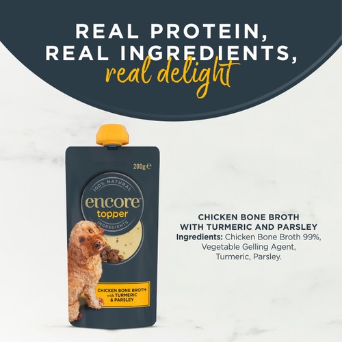 Encore Natural Chicken Bone Broth Dog Food Topper Spout Pouch