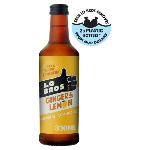 Lo Bros Kombucha Ginger & Lemon Low Sugar
