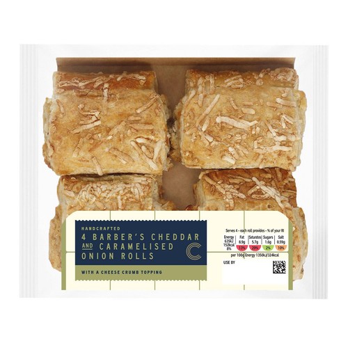 M&S Collection 4 Barber's Cheddar & Caramelised Onion Sausage Rolls
