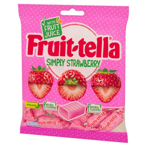 Fruittella Simply Strawberry Chews Sweets Sharing Bag
