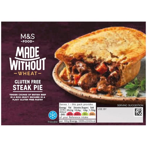 M&S Made Without Wheat  Steak Pie