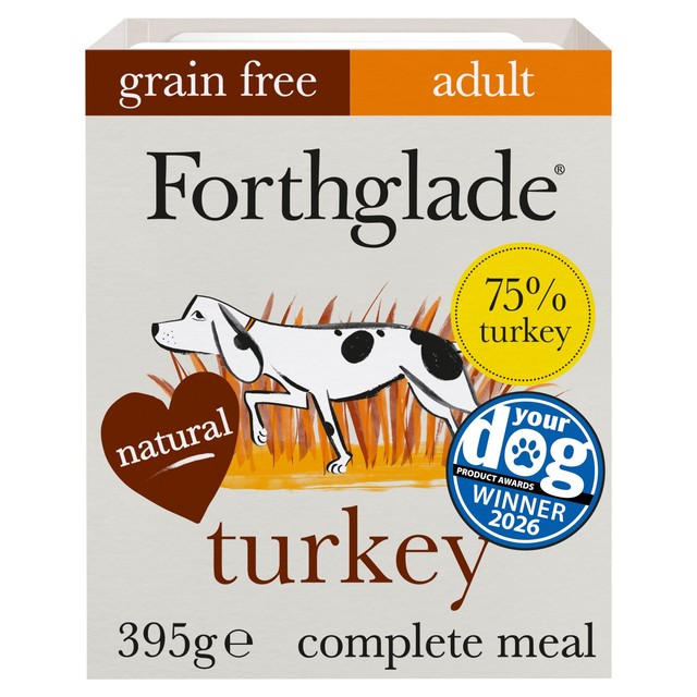 Forthglade Natural Grain Free Wet Dog Food Turkey with Sweet Potato 395g
