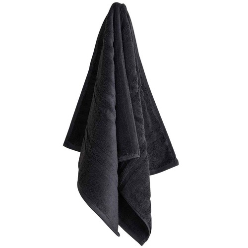 M&S Luxury Egyptian Cotton Striped Bath Towel, Charcoal