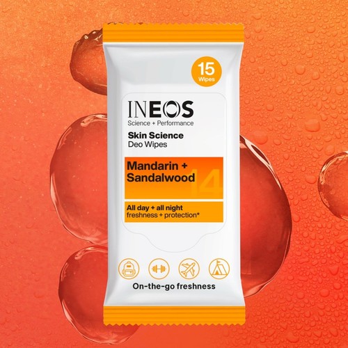 INEOS Skin Science Deodorant Wipes Mandarin + Sandalwood