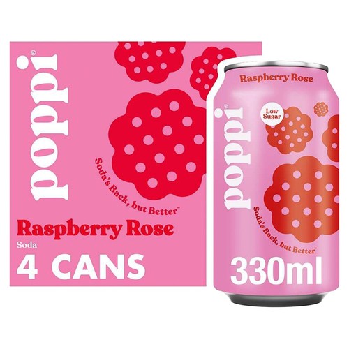 Poppi Raspberry Rose Soda Cans