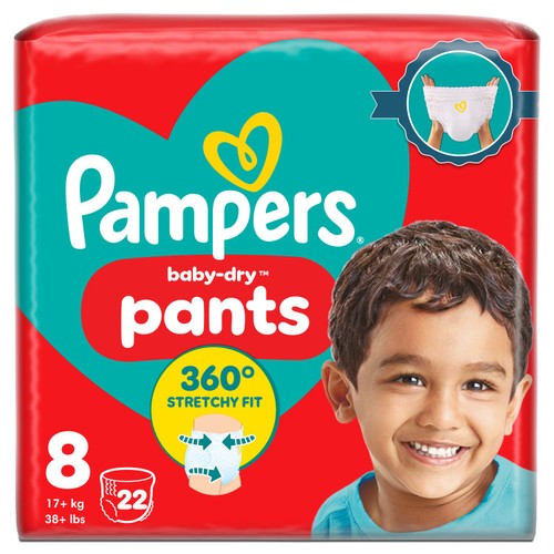 Pampers Baby Dry Nappy Pants Size 8 Essential Pack