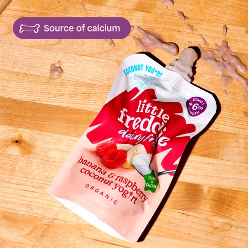 Little Freddie Dairy Free Banana & Raspberry Yoghurt Baby Pouch 6+ Months