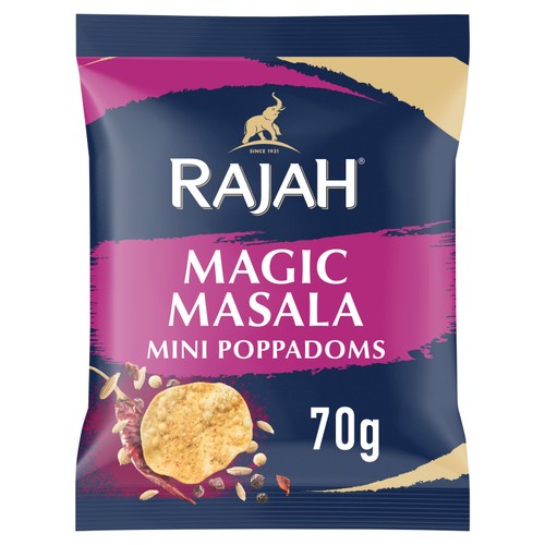 Rajah Magic Masala Mini Poppadoms Snacks 70g