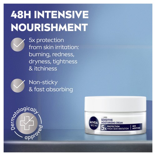 NIVEA MEN Sensitive Intensive Moisturiser Face Cream Gel