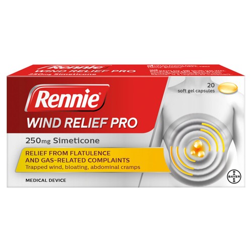 Rennie Wind Relief Pro 250mg Simeticone Capsules