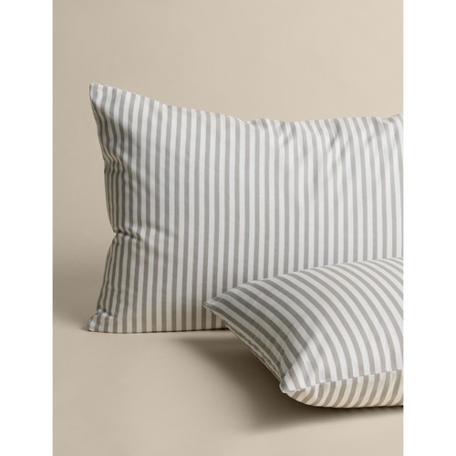 M&S Cotton Blend Simple Stripe Bedding Set, Marble, Single