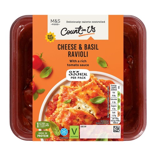M&S Count On Us Cheese & Basil Ravioli