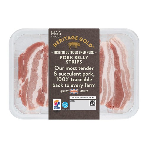 M&S Heritage Gold British Outdoor Bred Pork Belly Strips