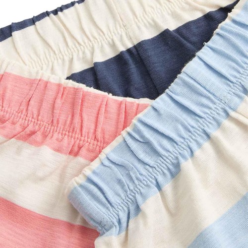 M&S Cotton Stripe Shorts, 0-3 Months, Blue
