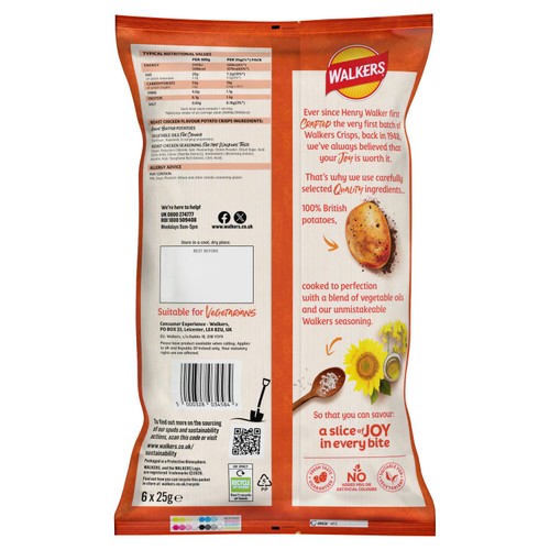 Walkers Roast Chicken Multipack Crisps 6x25g