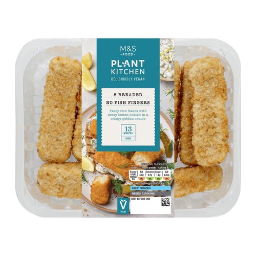 M&S 8 Vegan Breaded Fish Fingers Frozen