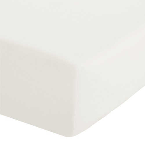 Catherine Lansfield Plain Dye Polycotton Single Fitted Sheet, Cream