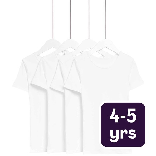 M&S Collection Cotton Vests, 4-5  Years, White