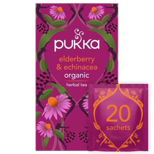 Pukka Organic Elderberry & Echinacea Fruit Tea x20 Compostable Tea Bags