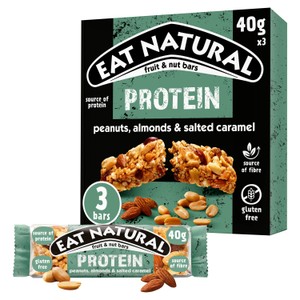 Eat Natural Fruit & Nut Protein Bars with Peanuts, Almonds & Salted Caramel 3 x 40g