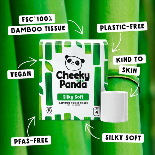 Cheeky Panda Natural Bamboo Toilet Tissue 
