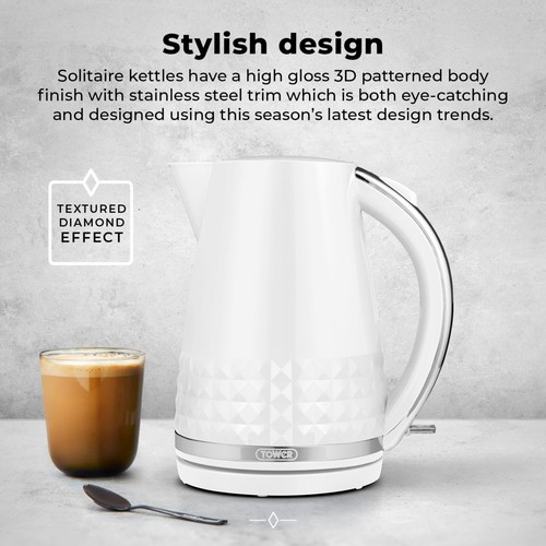 Tower Solitaire 1.5L 3KW Kettle White