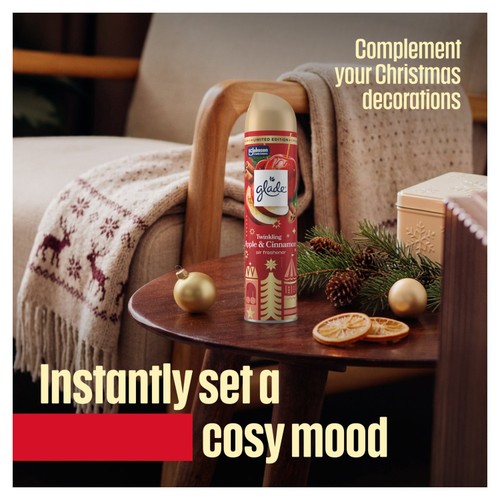 Glade Aerosol Air Freshener Twinkling Apple & Cinnamon