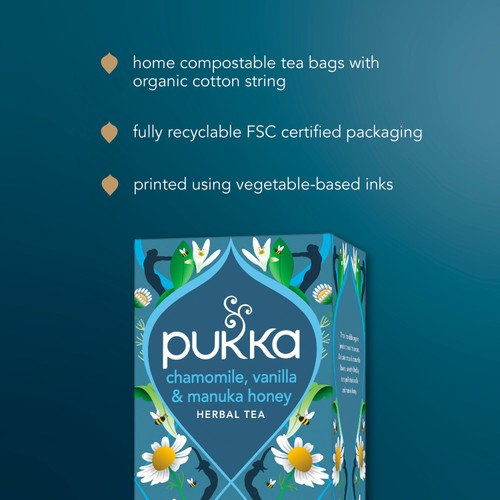 Pukka Organic Chamomile, Vanilla & Manuka Honey Tea x20 CompostableTea Bags