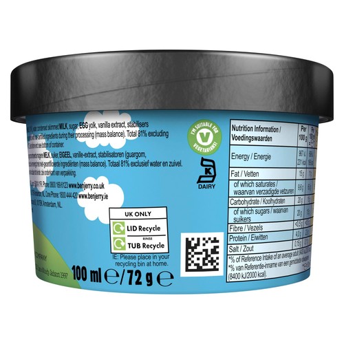 Ben & Jerry's Vanilla Mini Ice Cream Tub Multipack 12 x 100ml