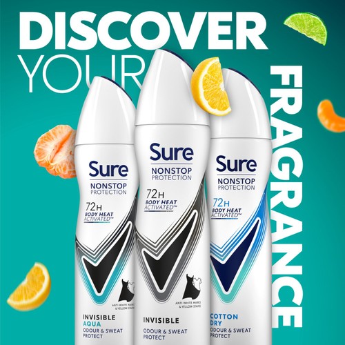 Sure Women 72hr Nonstop Protection Black & White Antiperspirant Deodorant