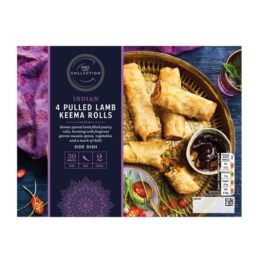 M&S Collection 4 Pulled Lamb Keema Rolls
