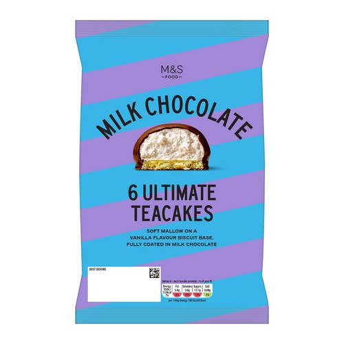 M&S 6 Ultimate Milk Chocolate Teacakes