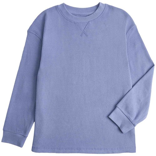 M&S Waffle Crew Jumper, 9-10 Y, Blue
