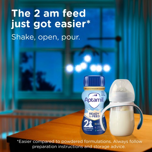 Aptamil 2 Follow On Baby Milk Formula Liquid Ready to Feed 6-12 Months