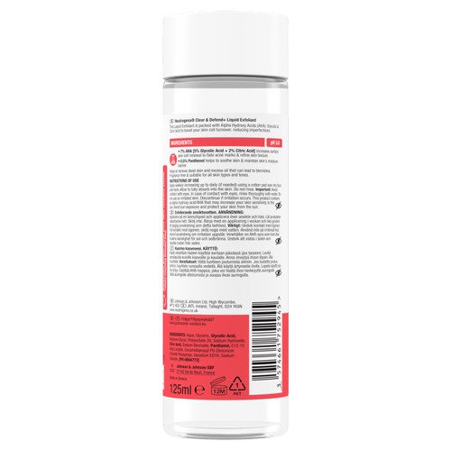 Neutrogena Clear & Defend + Liquid Exfoliant with 7% AHA + Panthenol