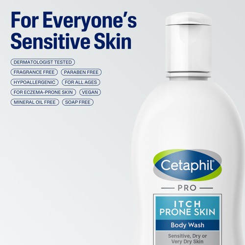 Cetaphil PRO Dry Itchy Sensitive Skin Moisture Lipid Hydrating Body Wash