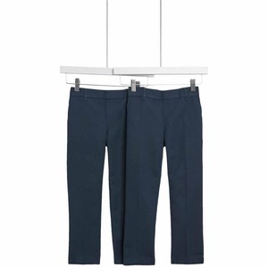 Boys Regular Leg Adjustable Hem Trousers, 4-5 Years, Navy