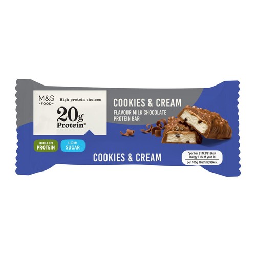 M&S Cookies & Cream Chocolate Protein Bar