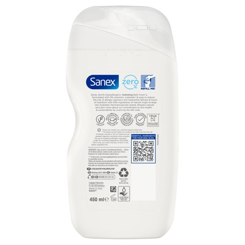 Sanex Zero% Relaxing Normal Skin Bubble Bath Soak