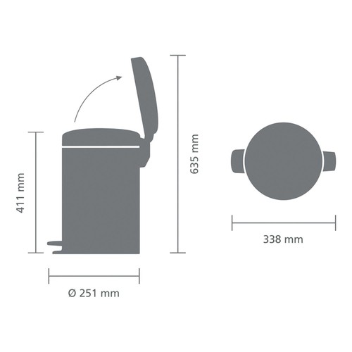 Brabantia NewIcon Pedal Bin 12 Litre White