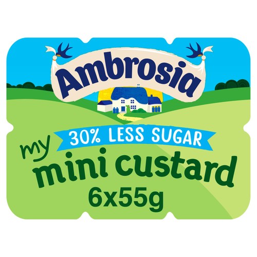 Ambrosia Mini Reduced Sugar Custard Dessert Snack Pots